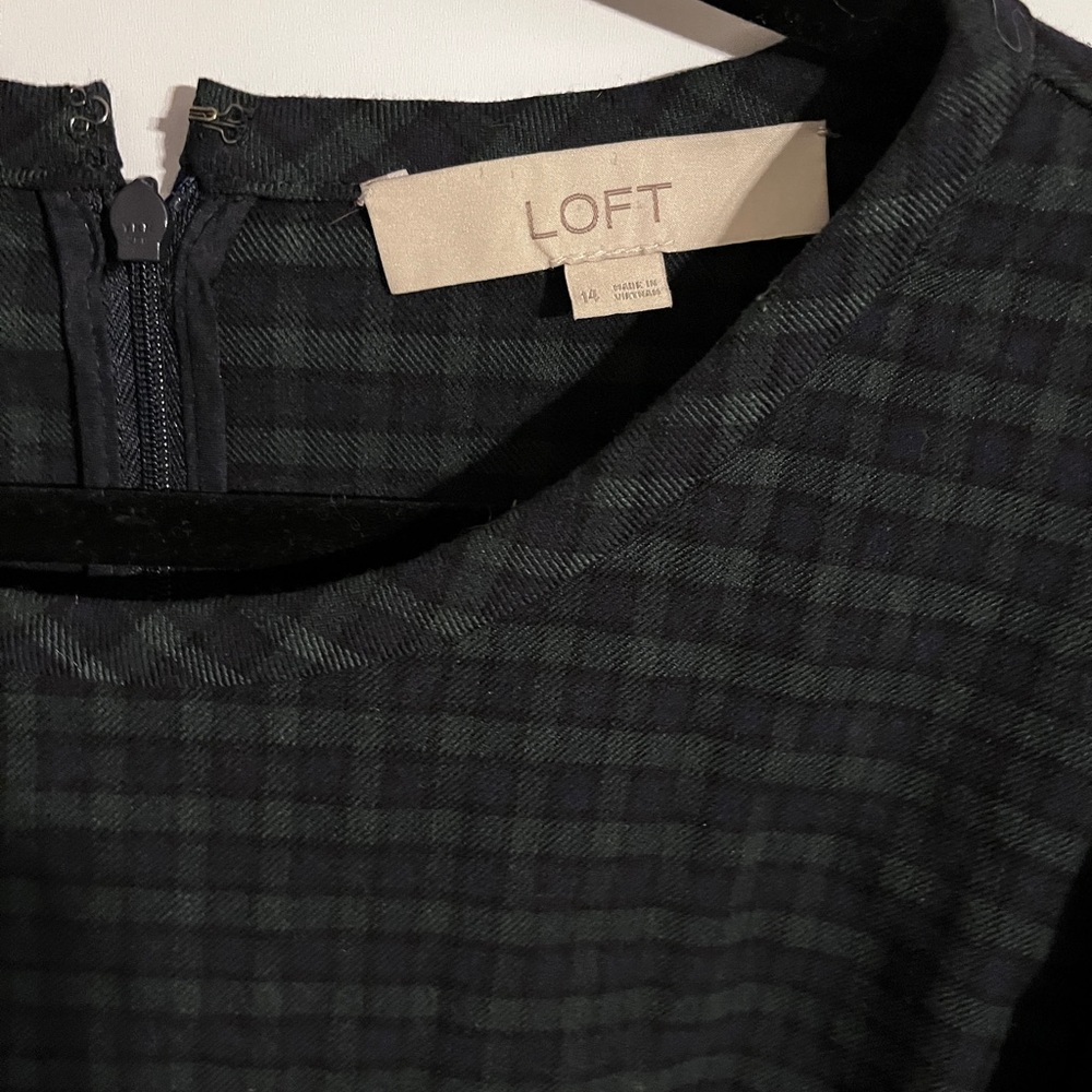 LOFT Plaid Long Sleeve Dress